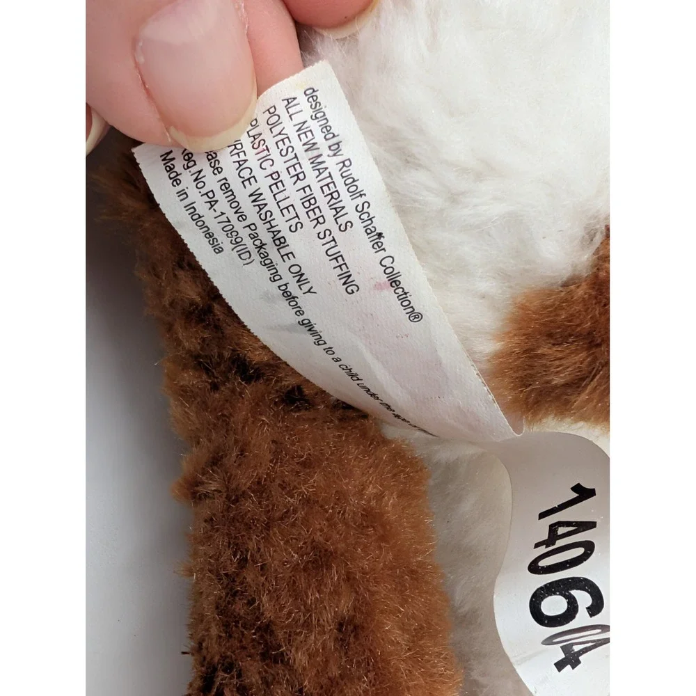 Rudolf Schaffer Cow Plush Brown White Spotted Stuffed Animal Farm
